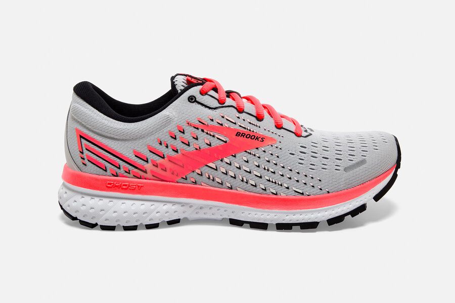 Zapatillas Running Brooks Ghost 13 Mujer Gris/Coral/Blancas España FOYL17624